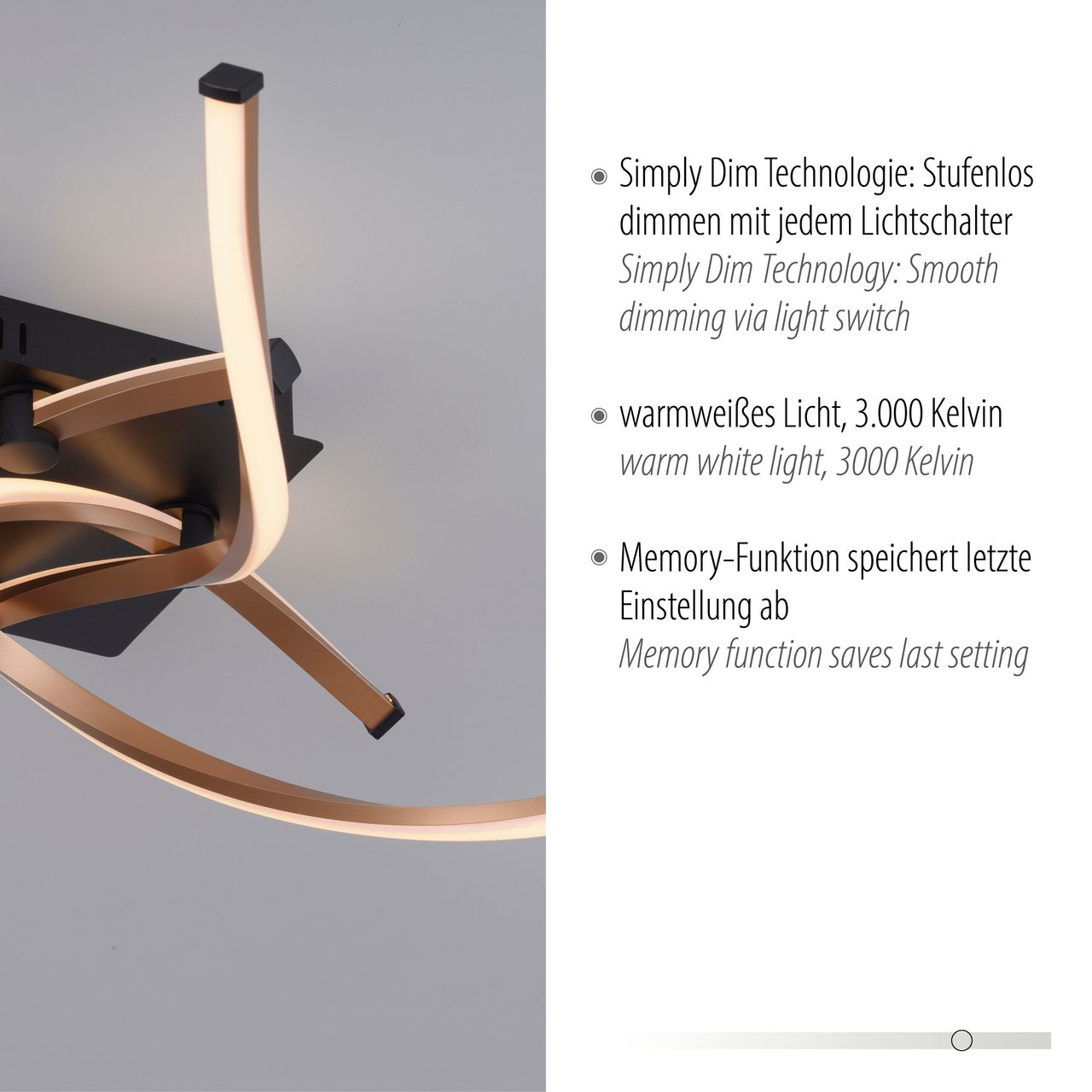 Paul Neuhaus LED Deckenleuchte POLINA, 4x LED-Board/6,77Watt, dimmbar, Schwarz