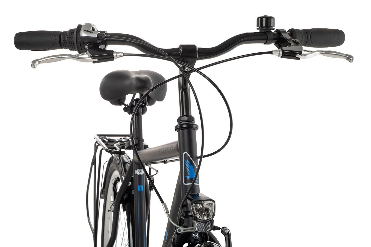 Adler Cityrad Stanford, 7 Gang Shimano Tourney 7 Schaltwerk, Kettenschaltung, Citybike schwarz/grau