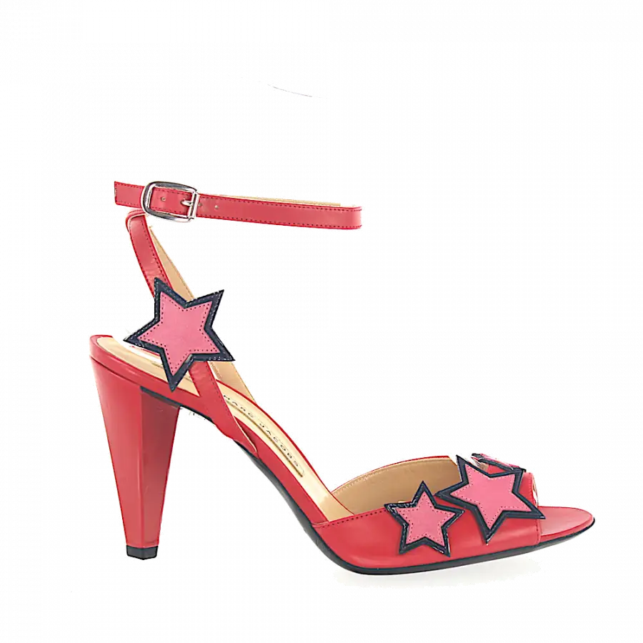 Marc Jacobs - Sandalen 693853 Glattleder Sternenmuster rosa rot - rot