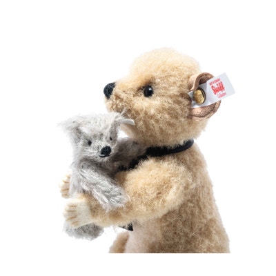 Richard Maus mit Teddybär, 12 cm, hellbraun