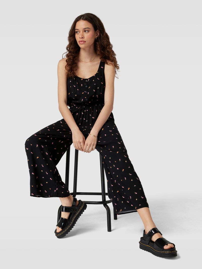 Jumpsuit mit Allover-Muster in schwarz