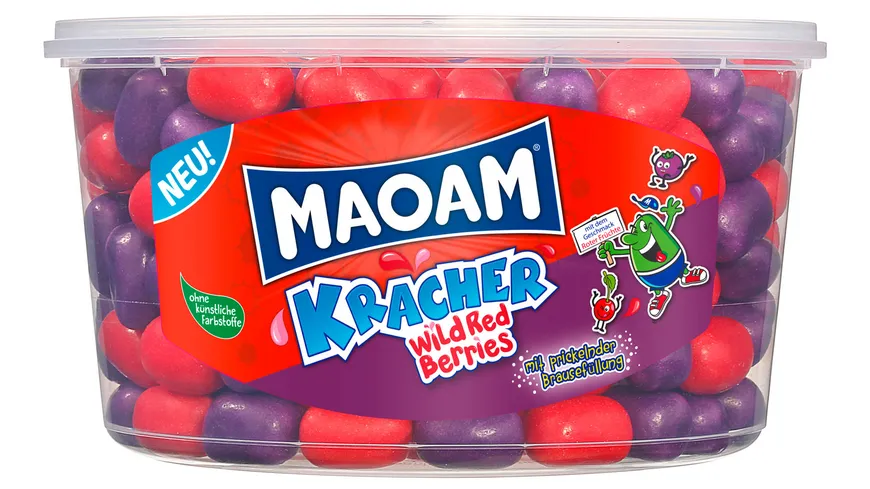 Maoam Kaubonbon-Dragees Kracher Wild Red Berries Runddose 1000 g