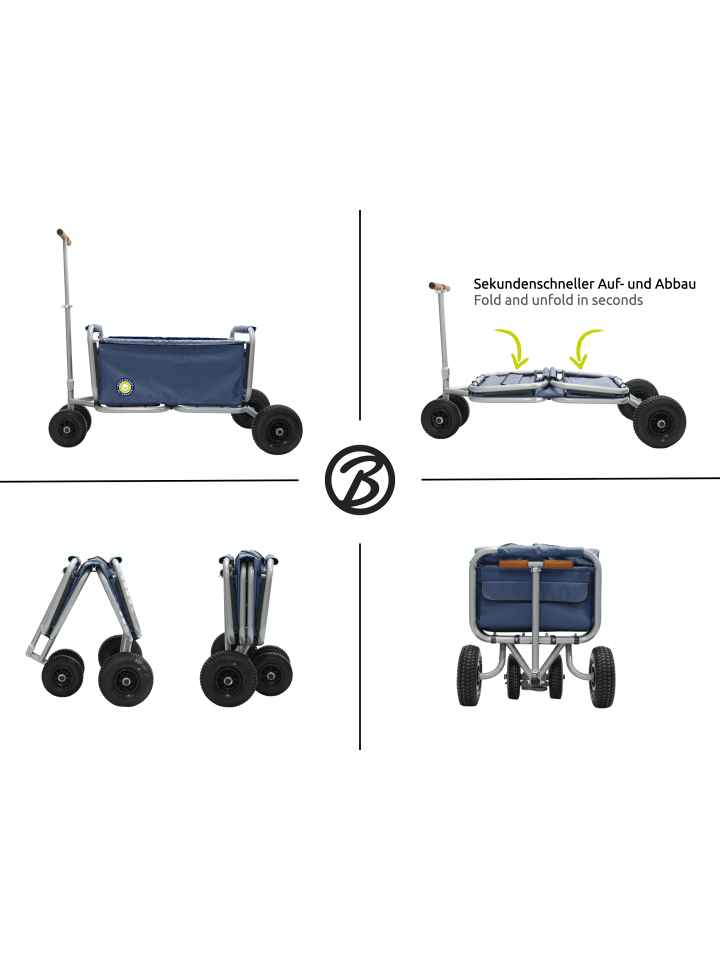 Beachtrekker Beachtrekker LiFe faltbarer Bollerwagen   Bremse, klappbarer Handwagen (Blau) günstig kaufen onesize