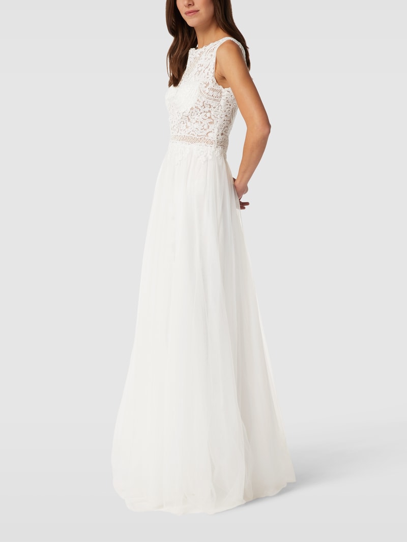 Brautkleid mit Zierbesatz in offwhite