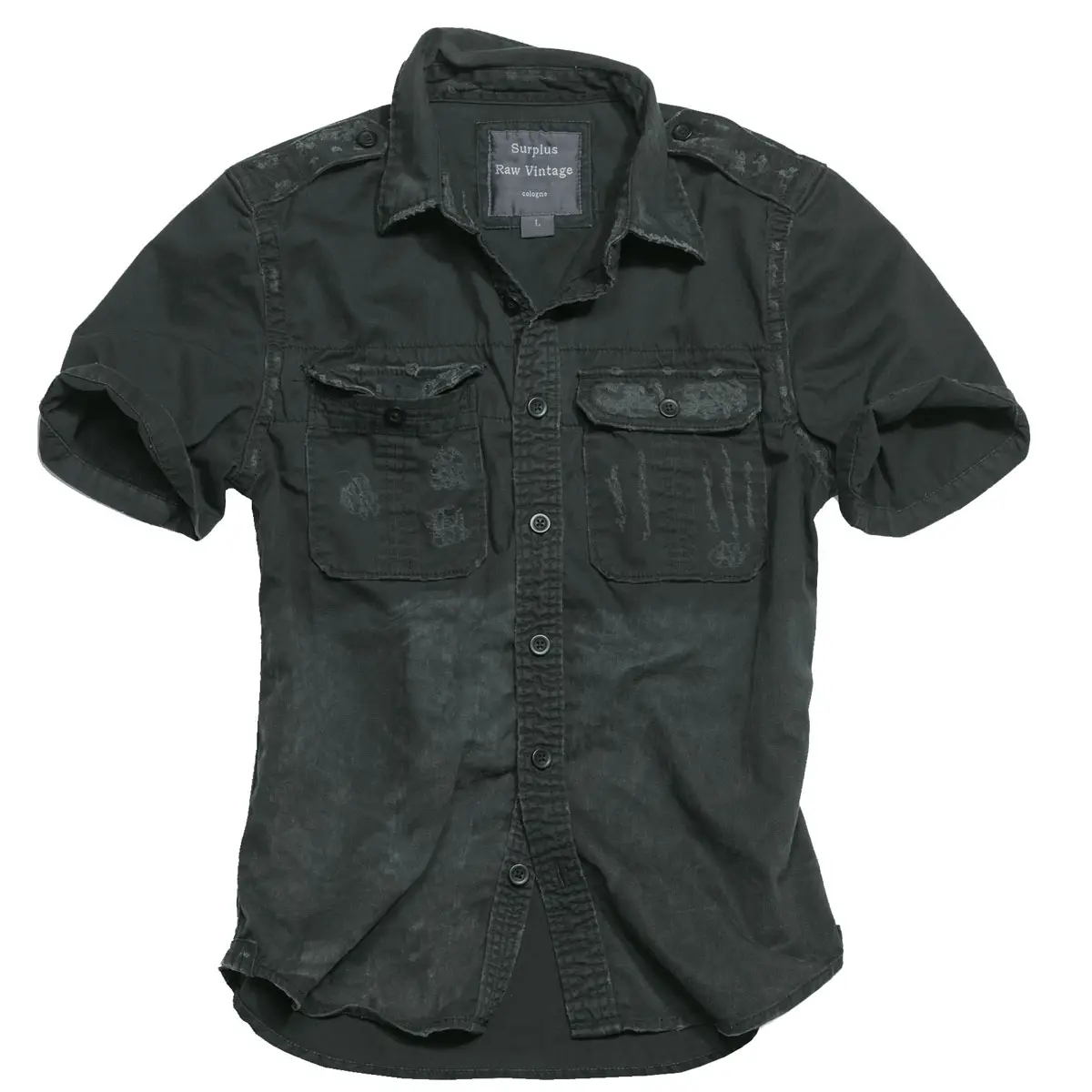 SURPLUS Raw Vintage Shirt kurzarm schwarz