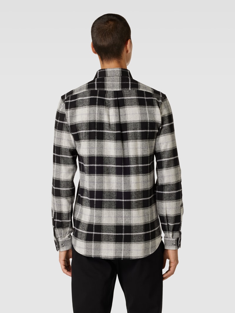 Slim Fit Freizeithemd mit Karomuster in offwhite