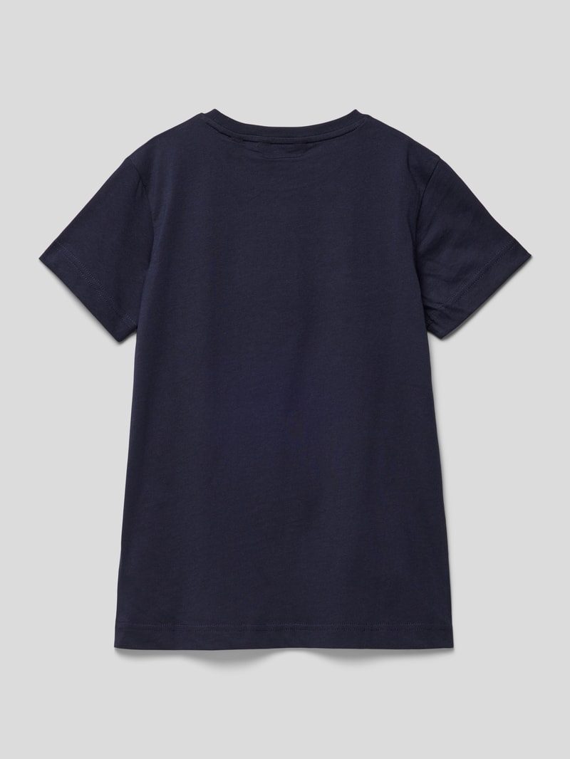 T-Shirt mit Label-Stitching Modell 'TONAL' in blau