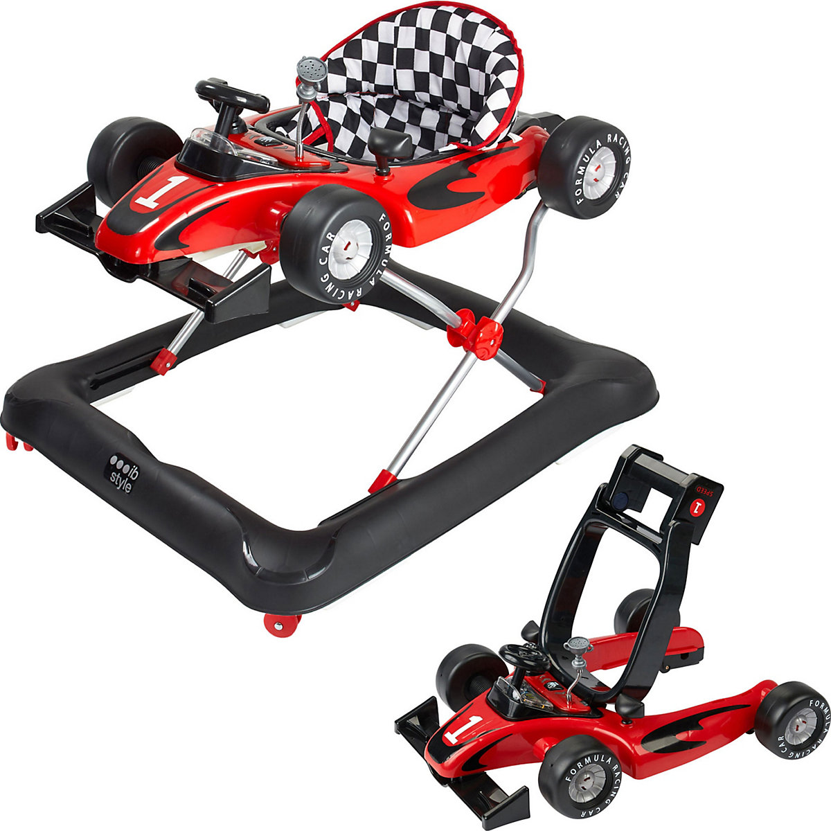 Lauflernwagen Lauflernhilfe Gehfrei 2 in1 mit Ton und Licht  LITTLE RACER 73 x 64 x 40 cm