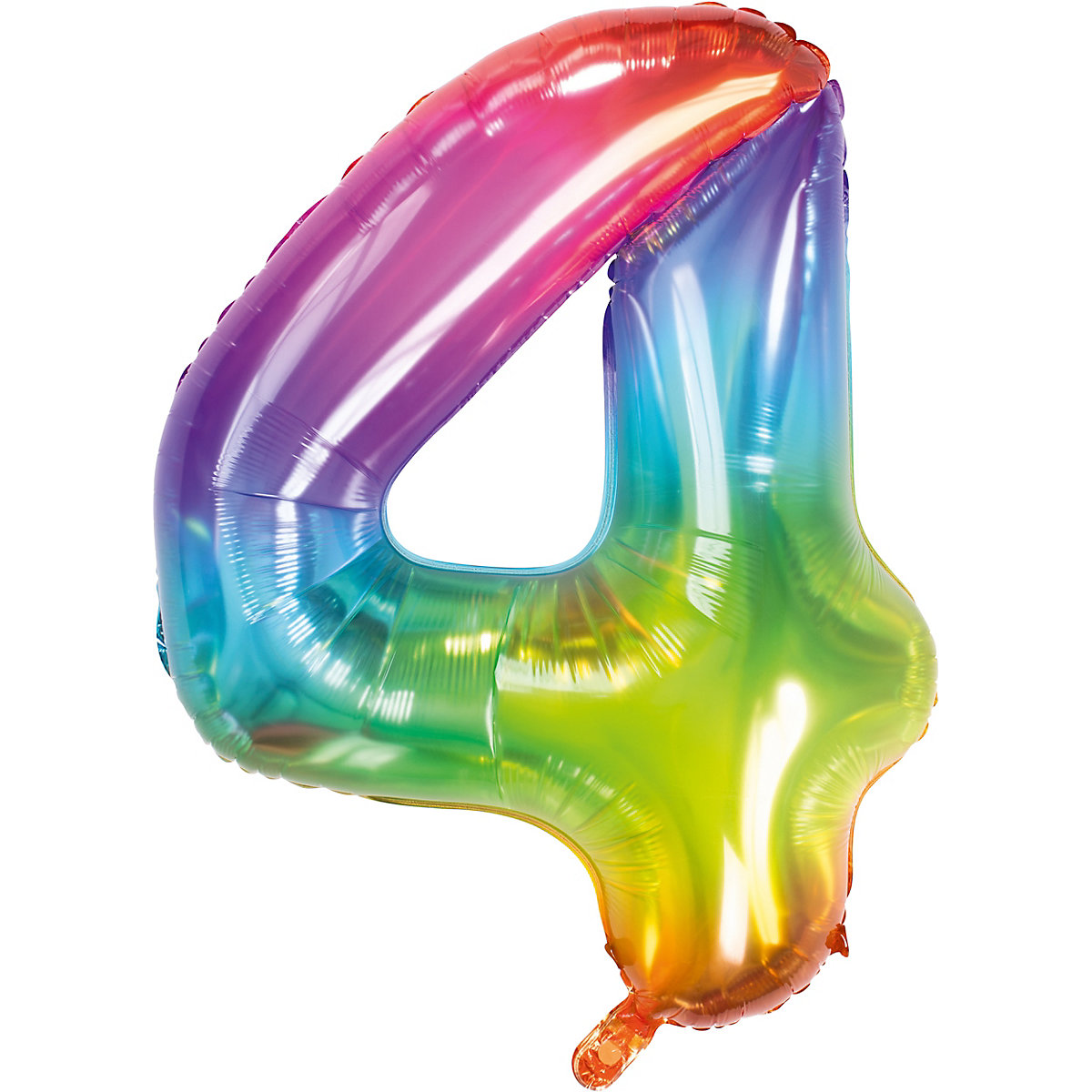 Folienballon Yummy Gummy Regenbogen Zahl 4, ca. 81 cm