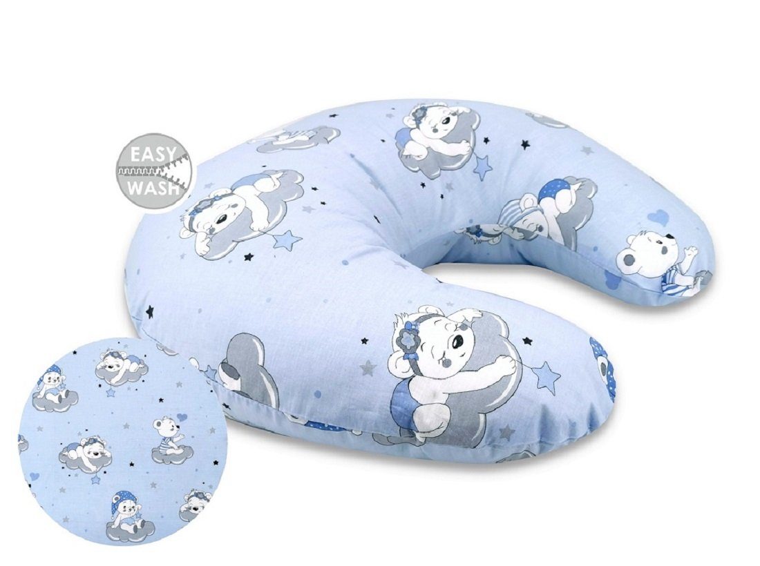 Babyhafen Stillkissen Seitenschläferkissen 155 cm Bären Baumwolle Futterkissen, 1-tlg., bequem
