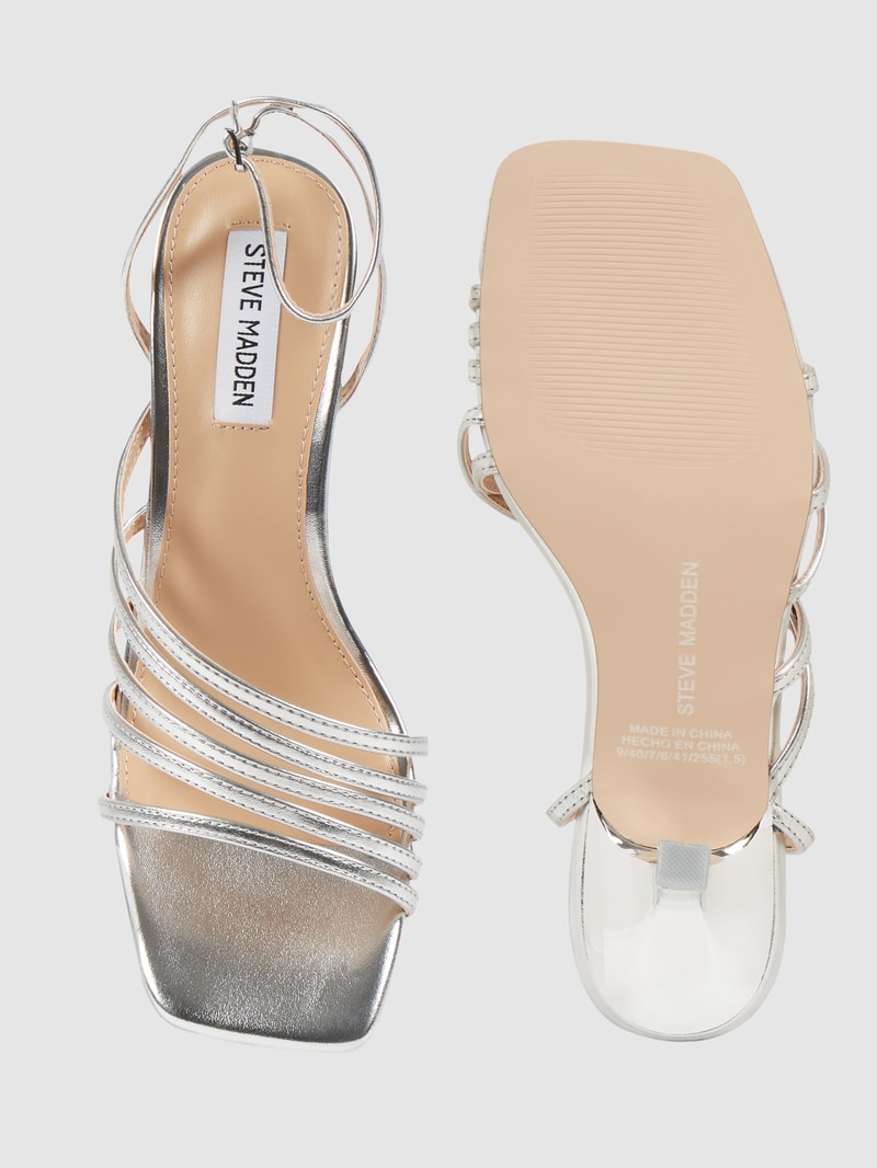 Sandalette mit Fesselriemen Modell 'Aglow' in silber