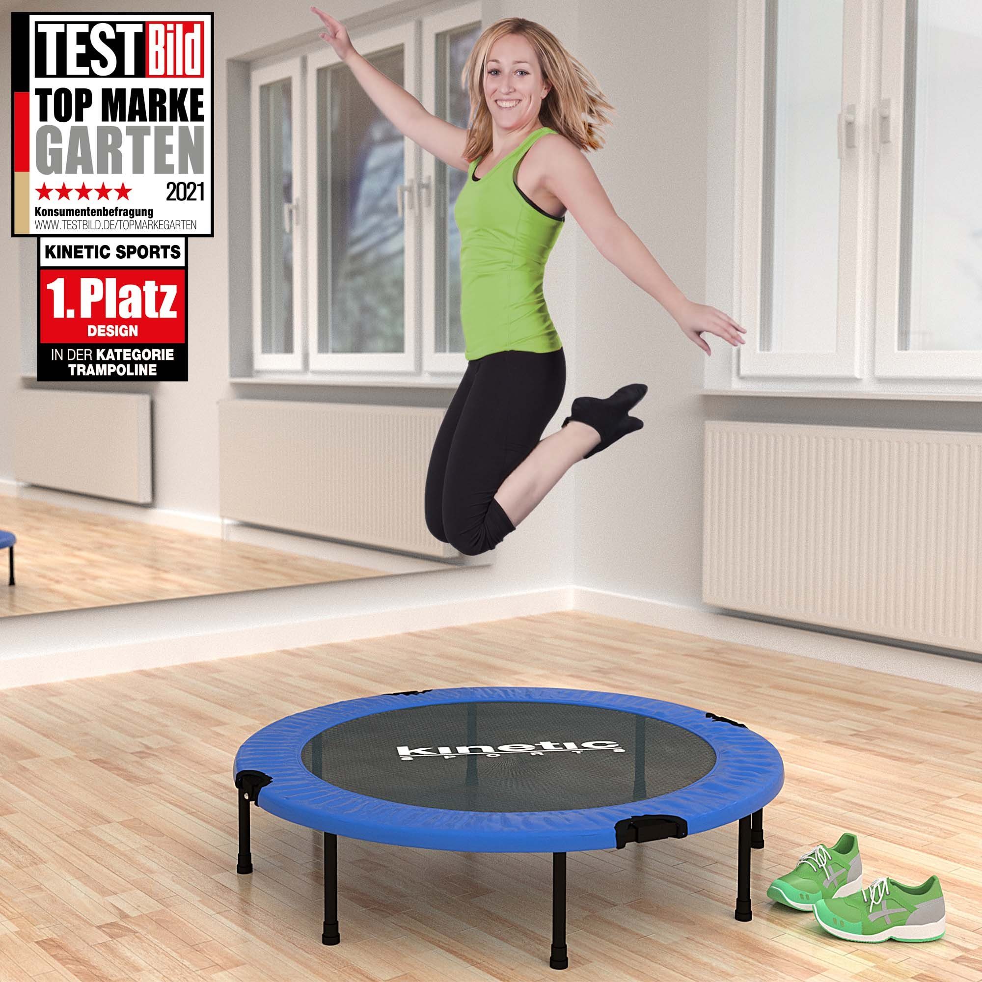 Kinetic Sports Fitnesstrampolin TPLIN, Ø 96 cm, Fitness Trampolin Ø 96 cm – Belastbar bis 100 kg