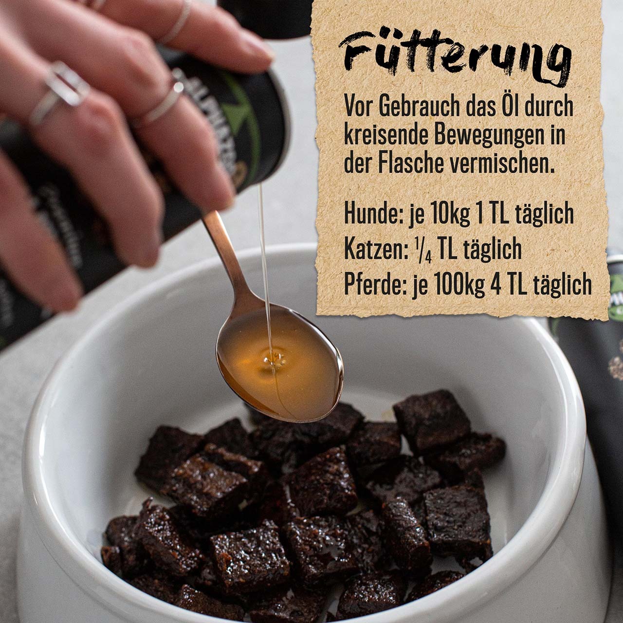 ALPHAZOO Ergänzungsfutter & Aufzucht ALPHAZOO Seelenruhe Futteröl für Hunde und Katzen 500 ml
