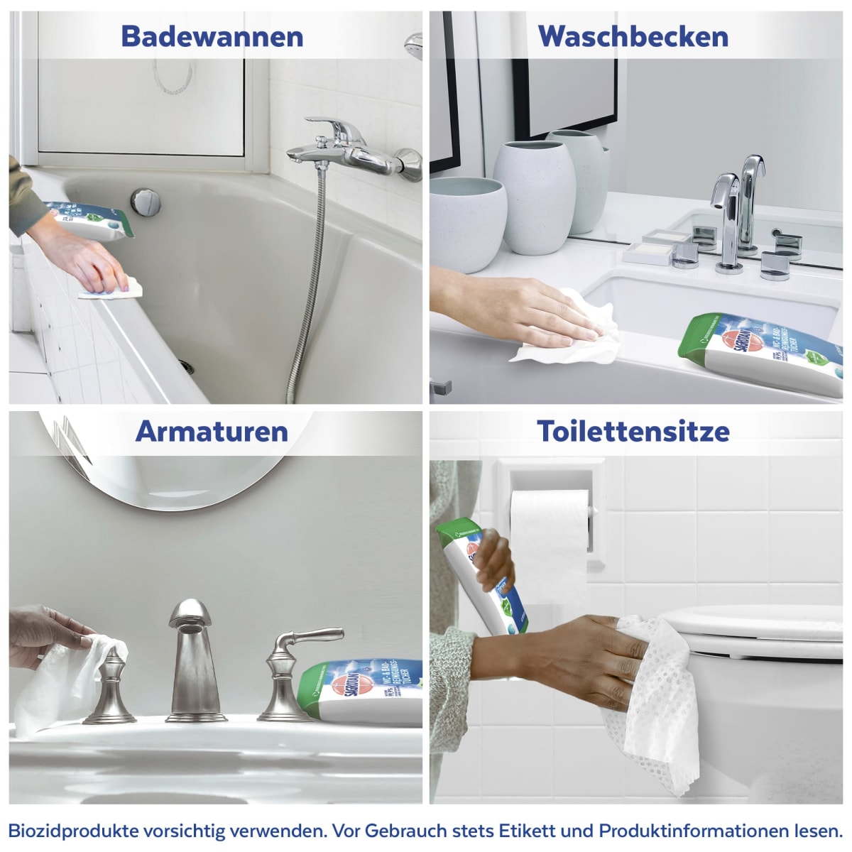 WC-Reinigungstücher Desinfektion, 60 St