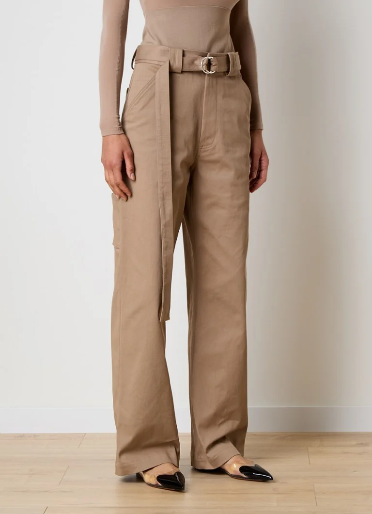 Alaïa High waist straight fit trousers with side pockets