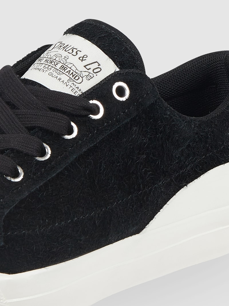 Sneaker aus Veloursleder Modell 'LS1 Low' in schwarz