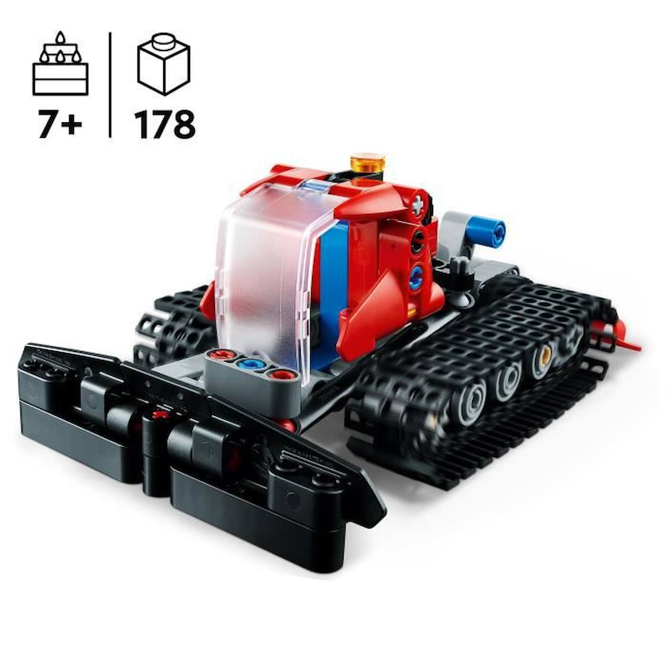 LEGO® Technic 42148 La Dameuse, 2-en-1, Jouet de Construction, avec Motoneige, Maquette Véhicule blanc
