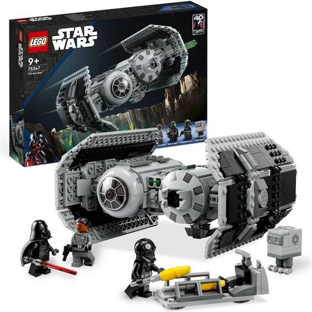 LEGO® Star Wars 75347 Le Bombardier TIE, Maquette Vaisseau avec Figurine de Droïde Gonk blanc