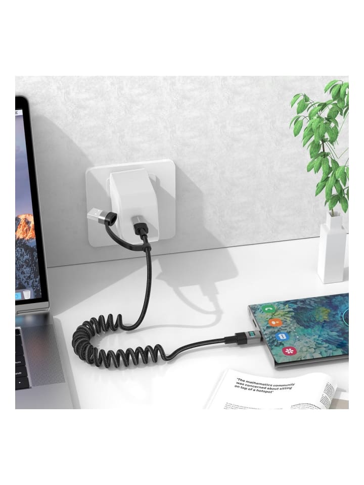 COFI 1453 Xssive dehnbares 2in1 Kabel XSS-SC-CCA 1.5m in Schwarz günstig kaufen onesize