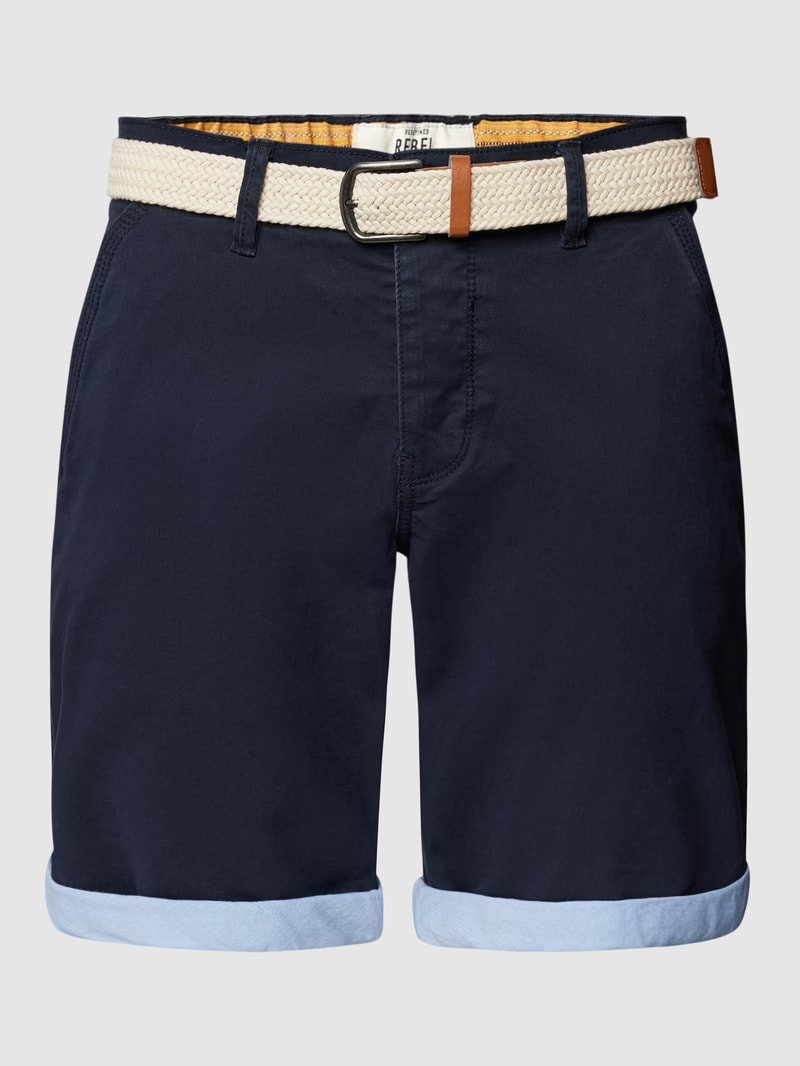 Chinoshorts inklusive Gürtel Modell 'MAGNUS' in dunkelblau