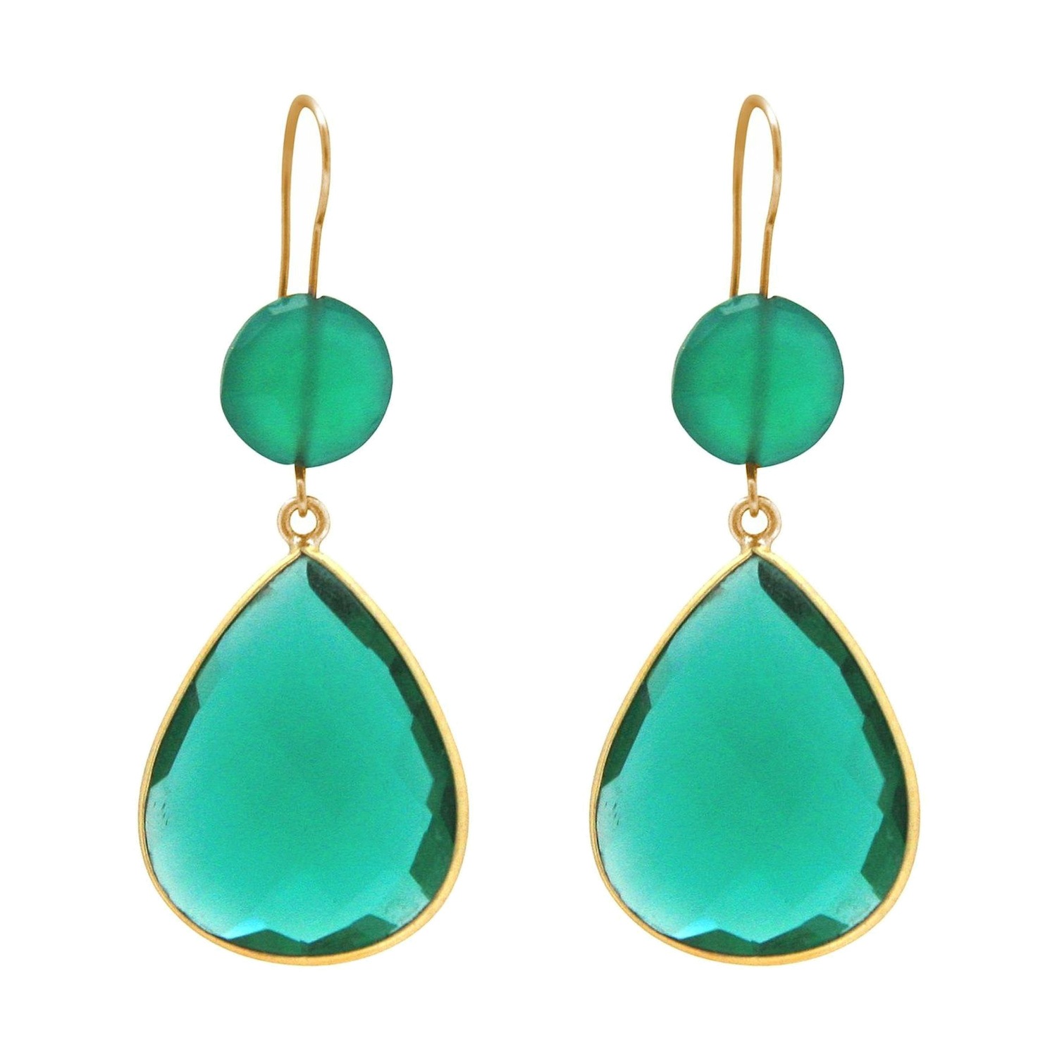 Ohrringe 'Chalcedon und Turmalin Tropfen'