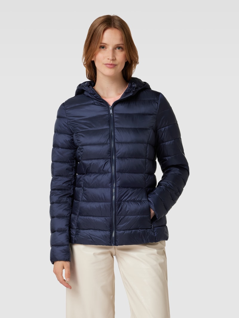 Steppjacke mit Kapuze in marineblau