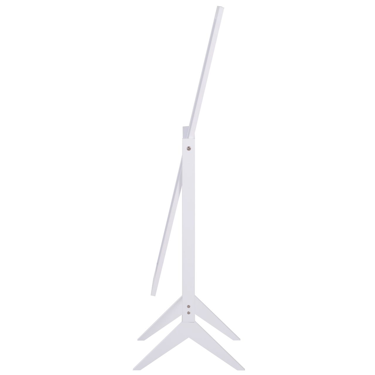 HOMCOM Standspiegel Ganzkörperspiegel Schminkspiegel Erhöhte Füße Pflegeleicht MDF Weiß 47 x 46 x 148 cm