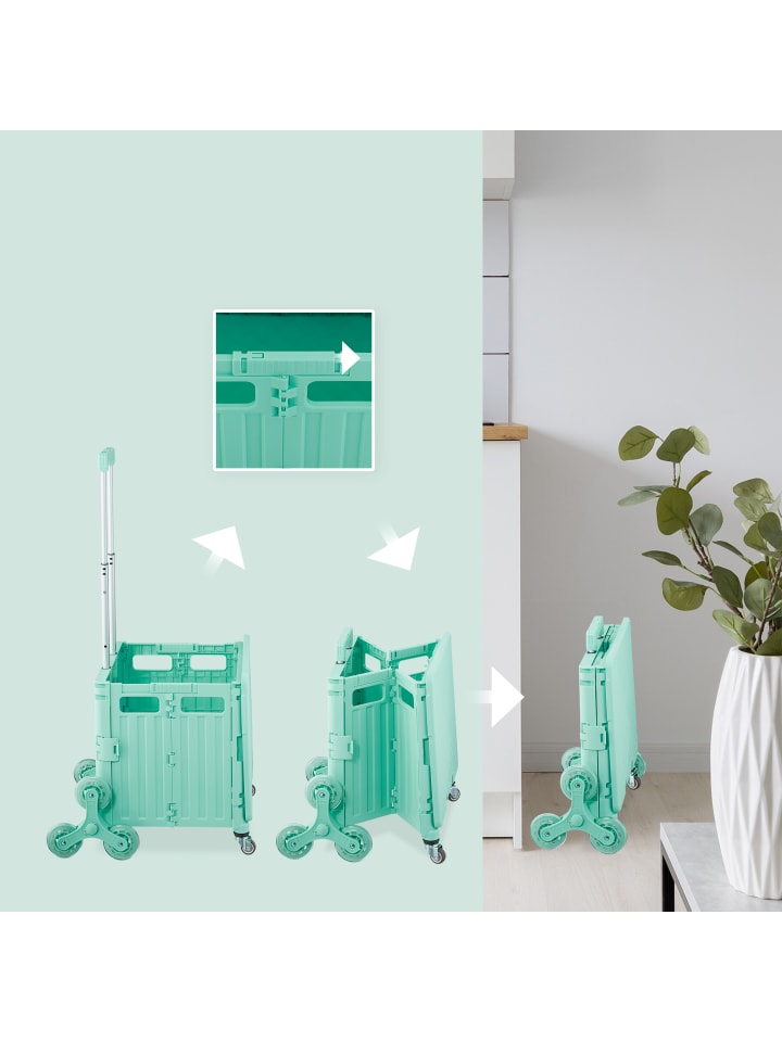 relaxdays Einkaufstrolley in Türkis günstig kaufen onesize