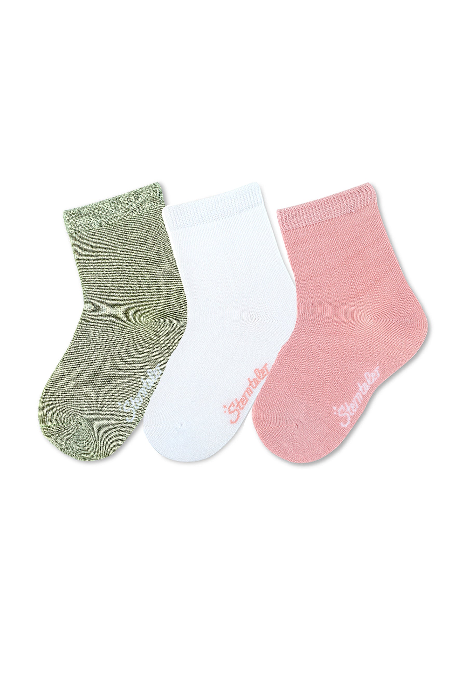 Socken 3er-Pack uni Bambus, verschiedene Farben