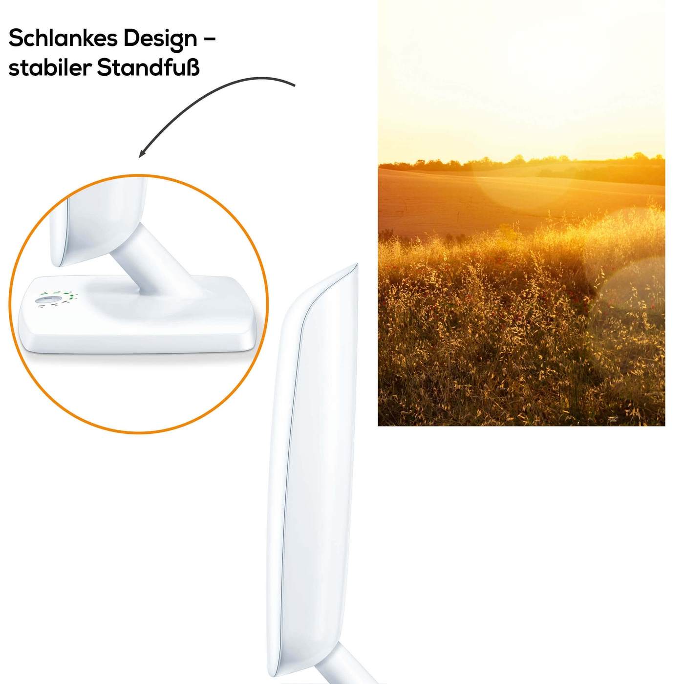 Beurer Tageslichtlampe TL 90-Tageslichtlampe für Lichtmangel mit LED-Timer & Neigungsverstellung