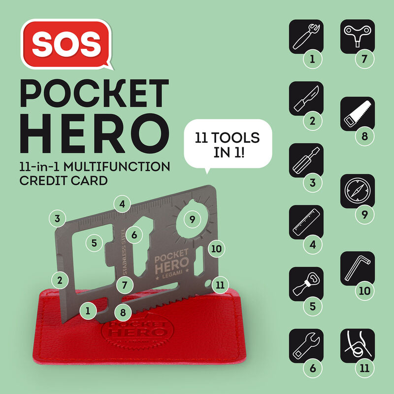 Multiferramenta de aço 11 em 1 - SOS Pocket Hero