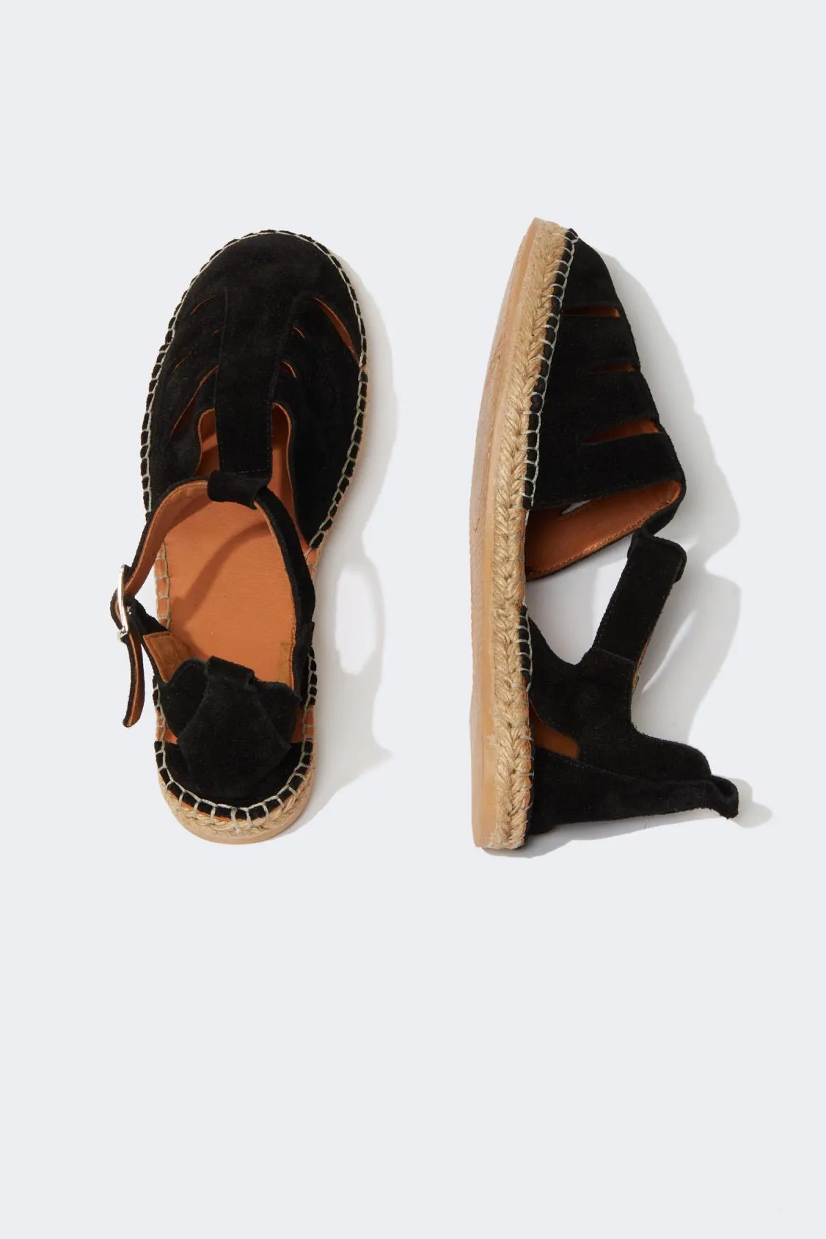 DeFacto  Damen-Espadrille zum Hineinschlüpfen aus Leder und Wildleder mit flacher Sohle Z3263az23sm