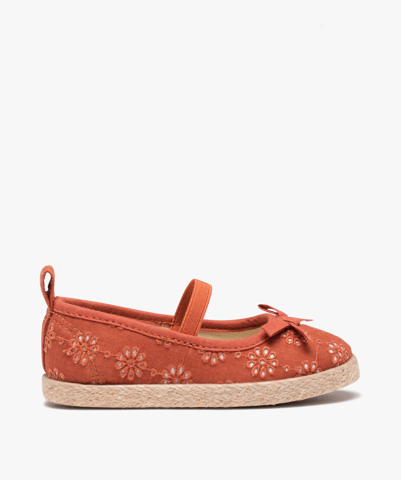 Ballerines fille en toile à semelle cordelette rouge | GEMO