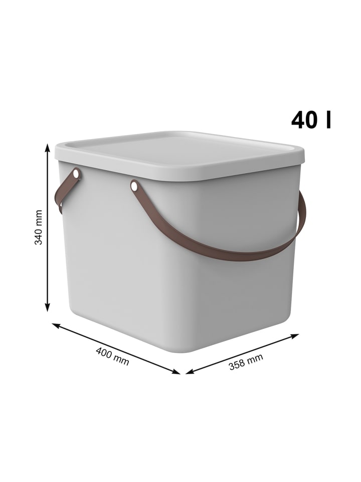 Rotho Albula Aufbewahrungsbox 40l mit Deckel, recyceltem Kunststoff in Mistletoe weiß günstig kaufen onesize