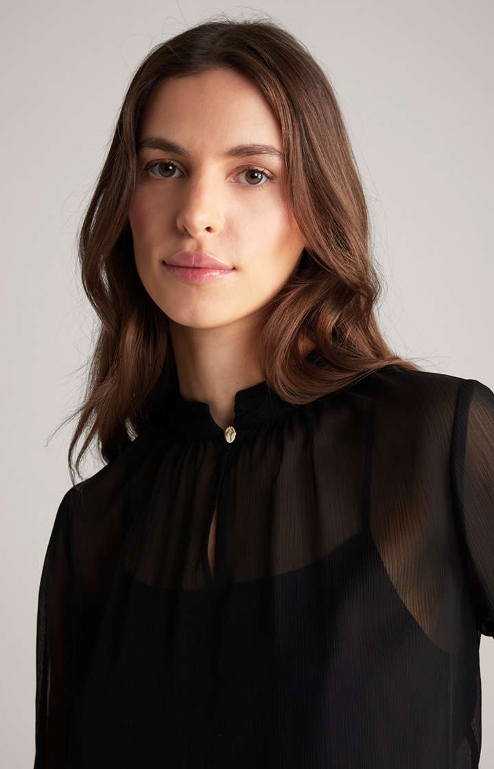Chiffon-Bluse in Schwarz
