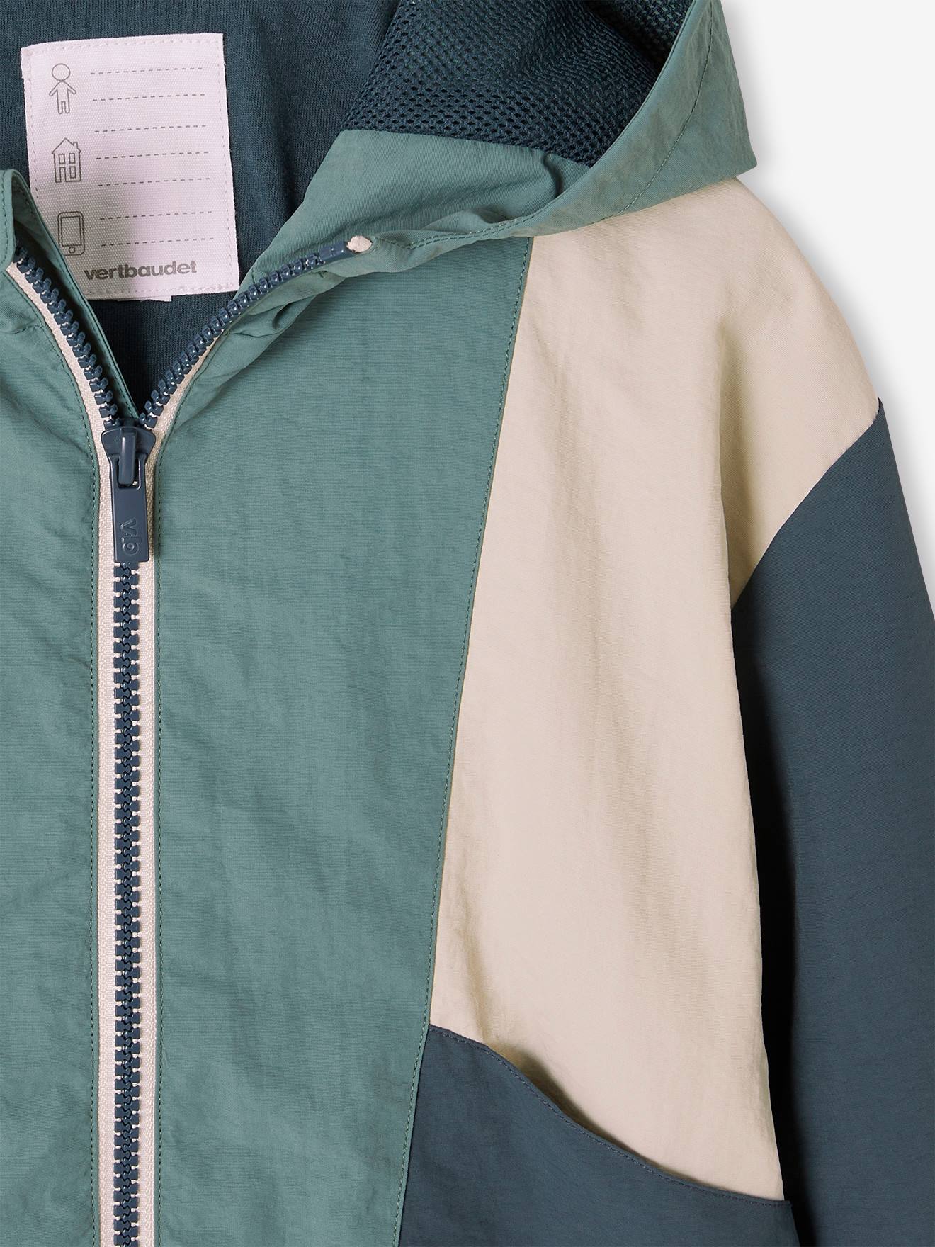 Vertbaudet Jungen Anorak, Colorblock-Style - blau