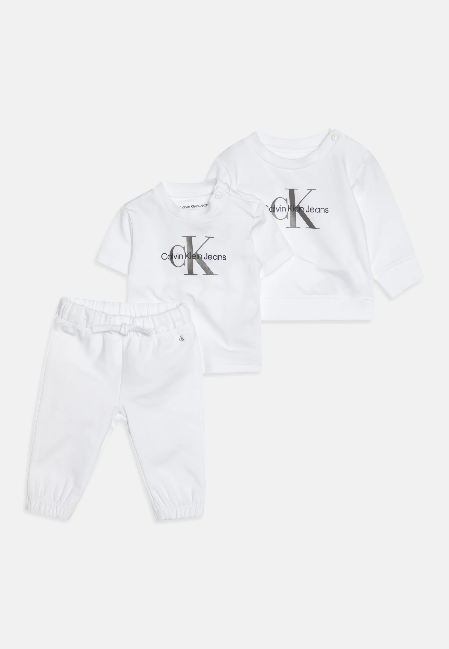 Calvin Klein Jeans - Conjunto de regalo unisex con monograma para recién nacidos - Sudadera