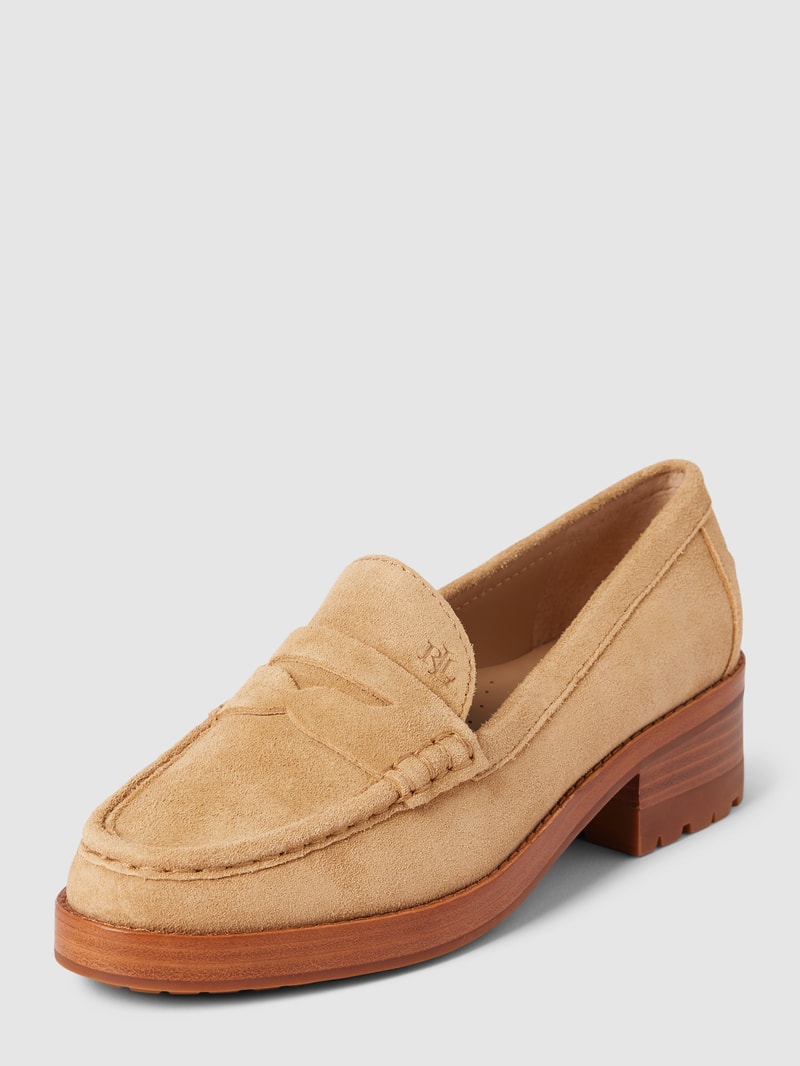 Penny-Loafer mit Label-Detail Modell 'WREN' in beige