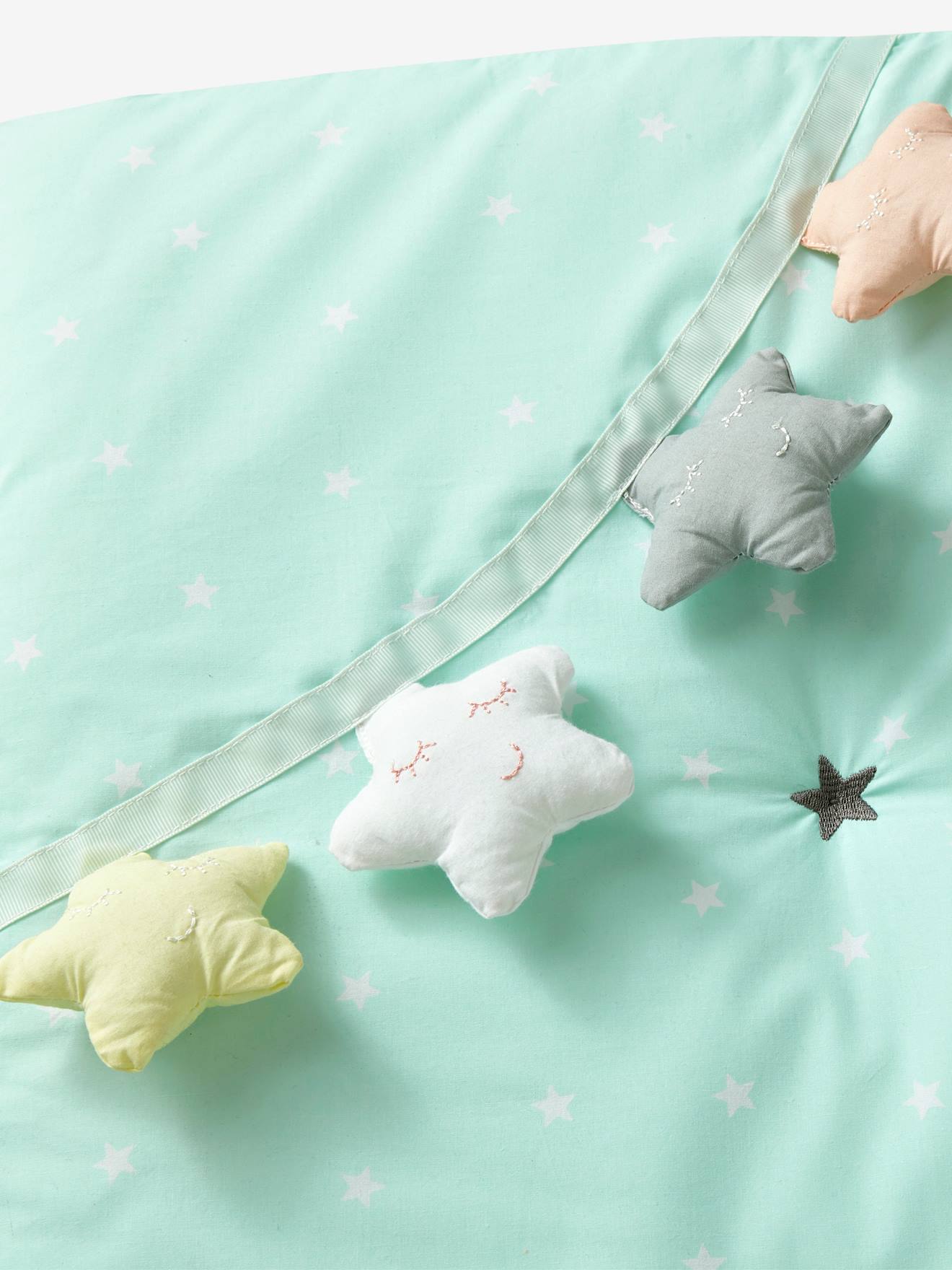Vertbaudet Baby Activity-Decke FUNNY BABY - hellgrün bedruckt