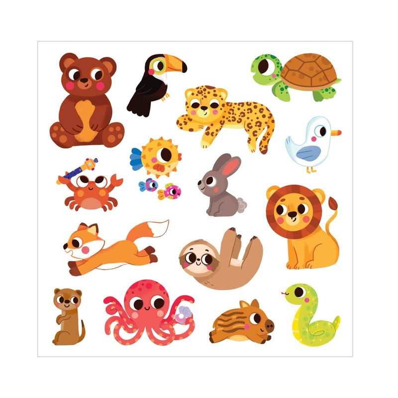 Pochette Stickers épais, animaux - Gründ