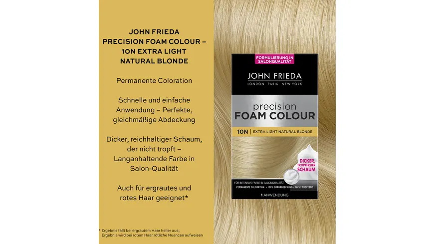 JOHN FRIEDA Precision Foam Colour 10N - extra light naturale blonde
