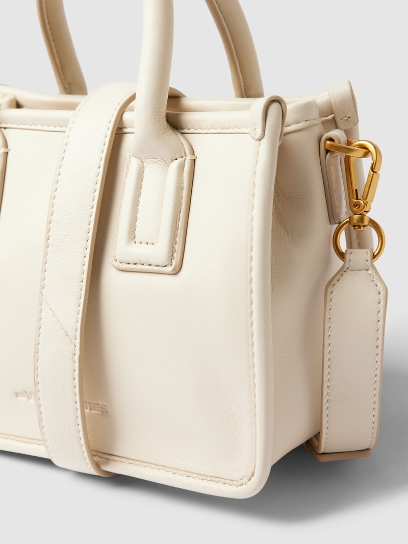 Tote Bag mit Label-Detail Modell 'LENI' in ecru