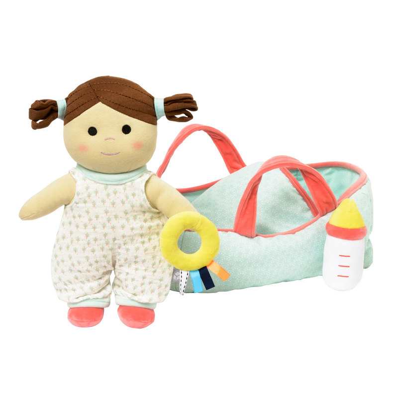 Première poupée en tissu et ses accessoires Oxybul