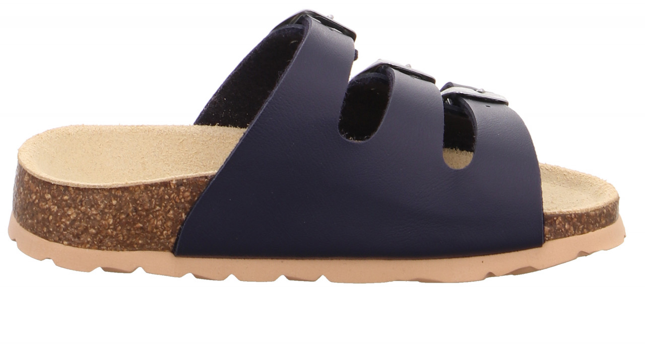 FUSSBETTPANTOFFEL - Blau Pantoffel mit Schnalle