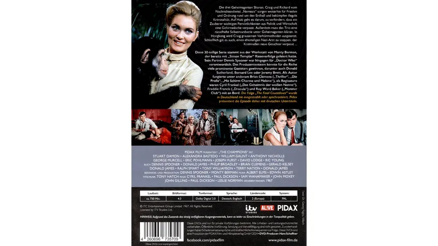The Champions, Vol.  2 / Weitere 15 Folgen der preisgekrönten Sci-Fi-Agentenserie (Pidax Serien-Klassiker)  [4 DVDs]