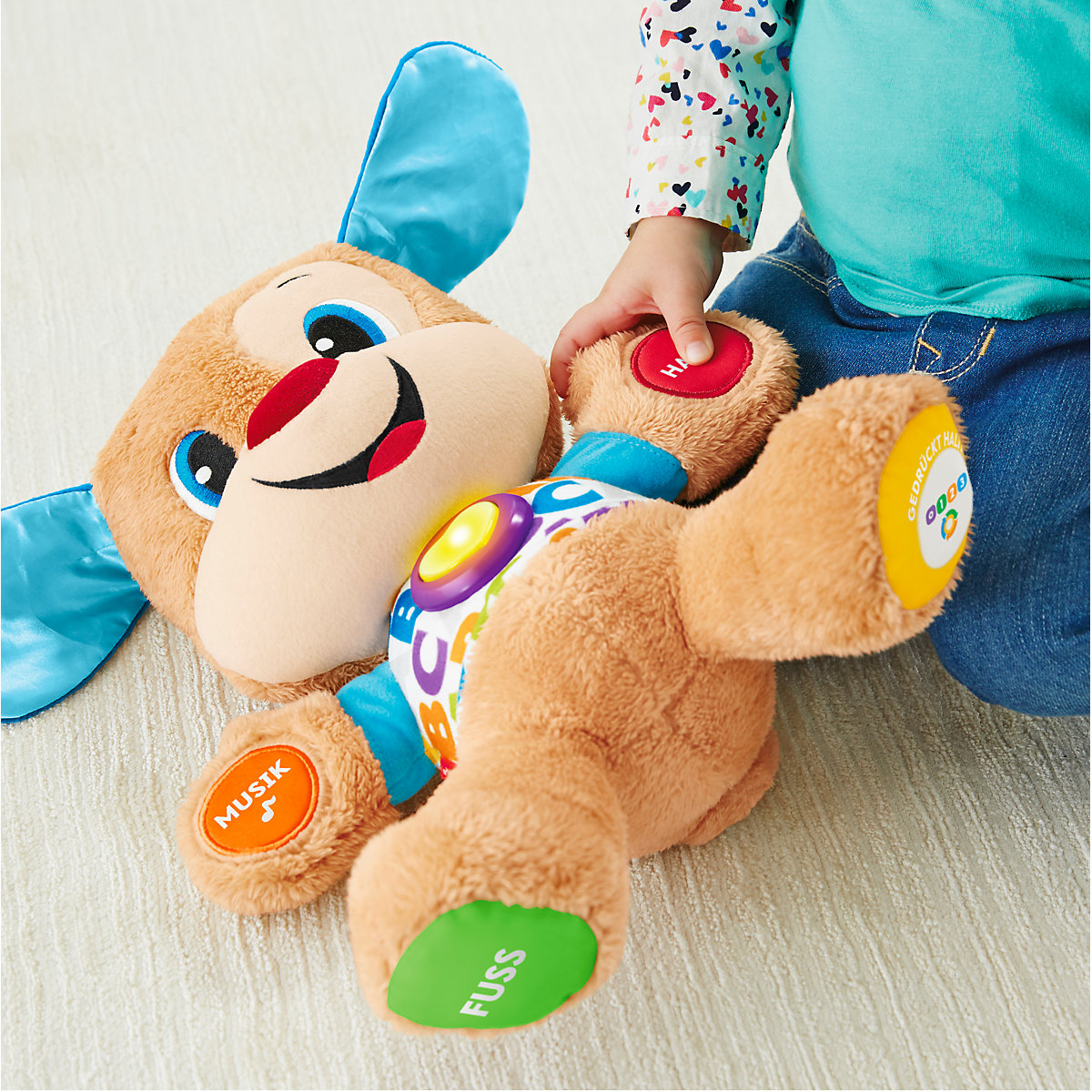 Fisher-Price Lernspaß Hündchen, Baby-Spielzeug mit Musik, Kuscheltier, Lernspielzeug