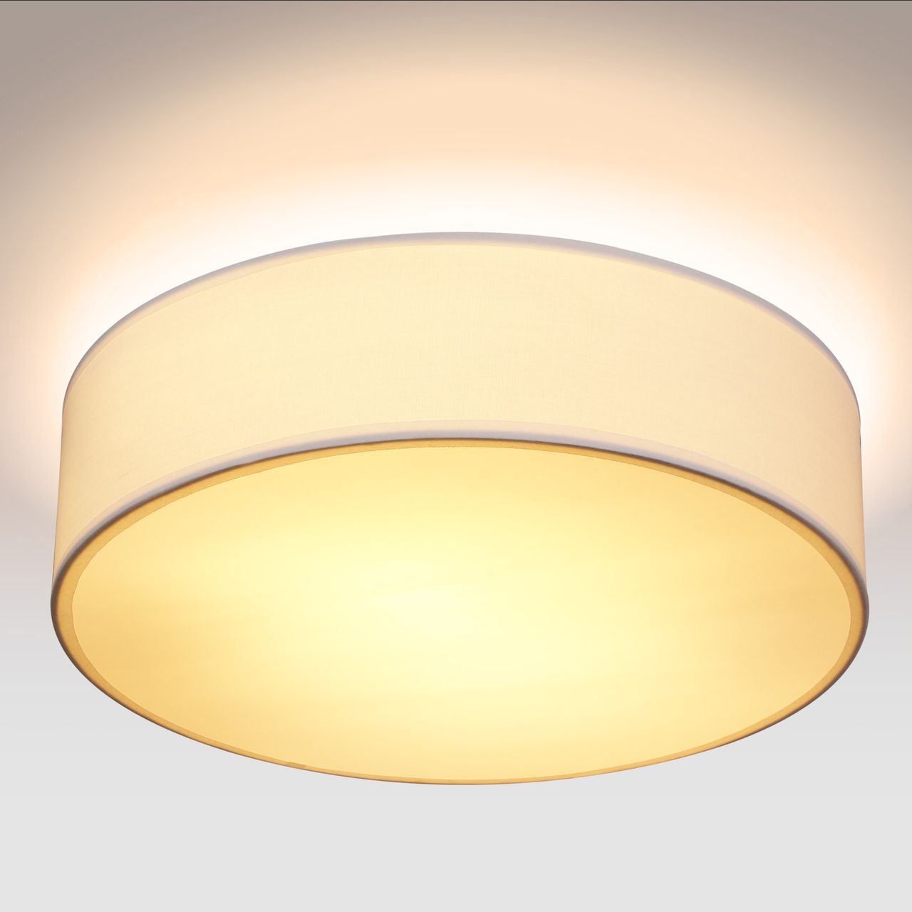 Casaria monzana® Deckenlampe Weiß Stoff Ø38cm