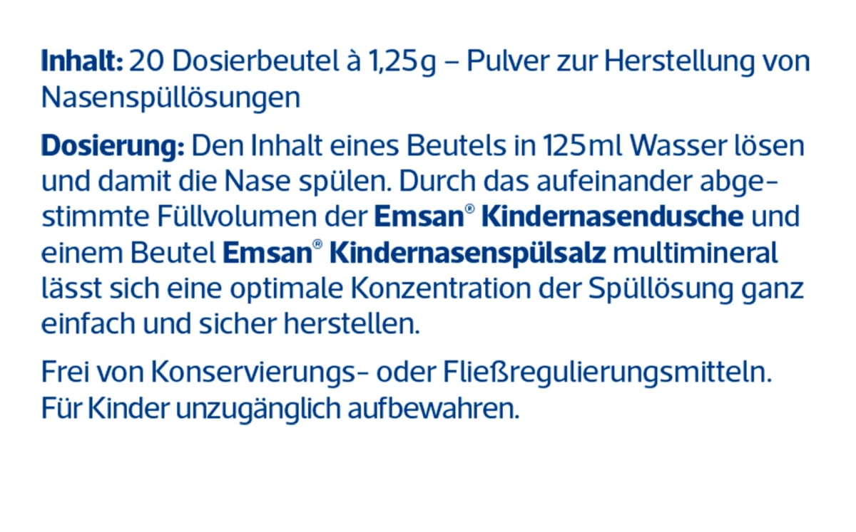 Kinder Nasenspülsalz (20x1,25 g) Beutel, 20 St