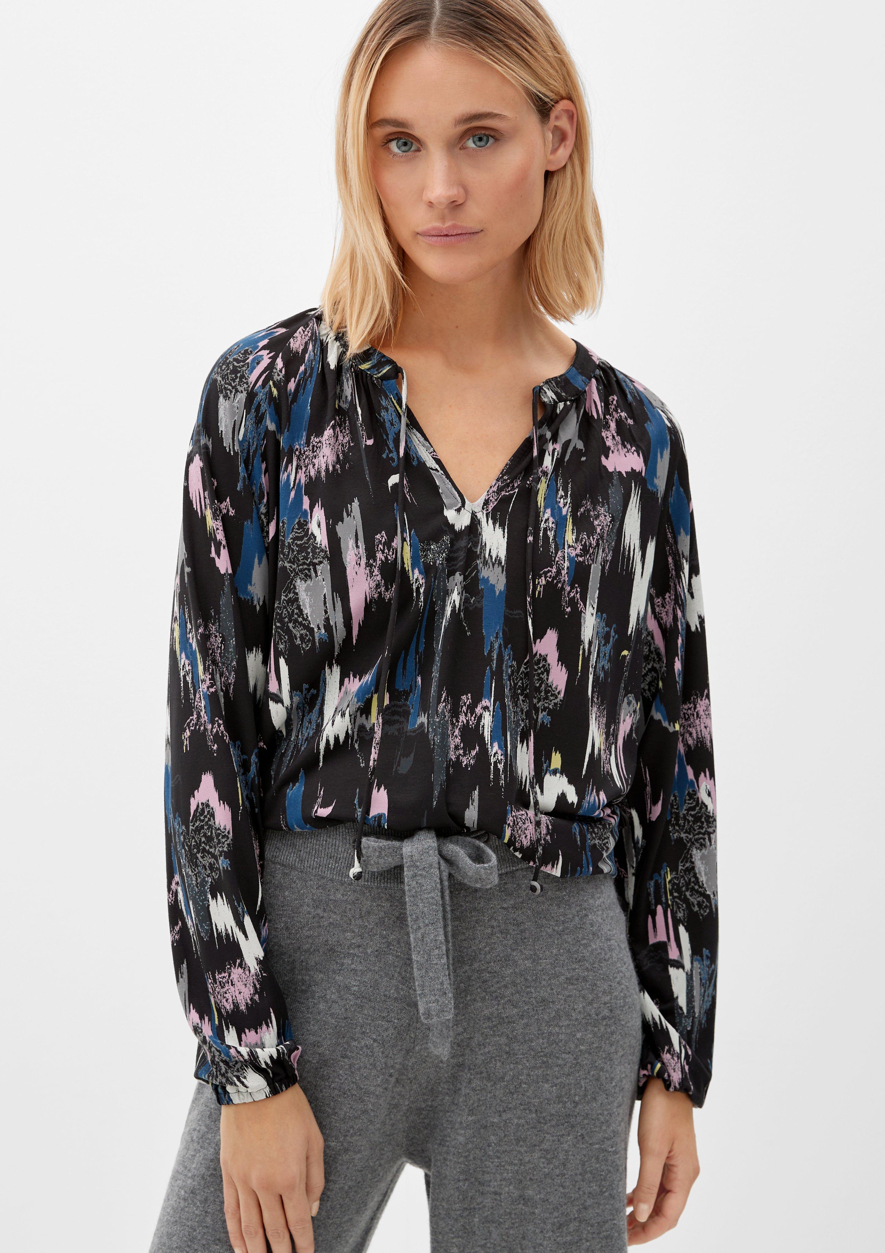 Jerseybluse mit Allover-Muster  2125376-99A1