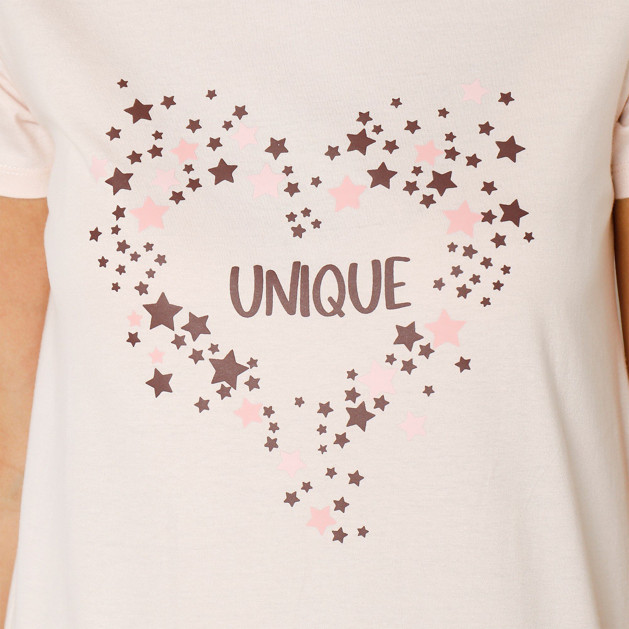 Chemise de nuit courte manches courtes motif Unique
